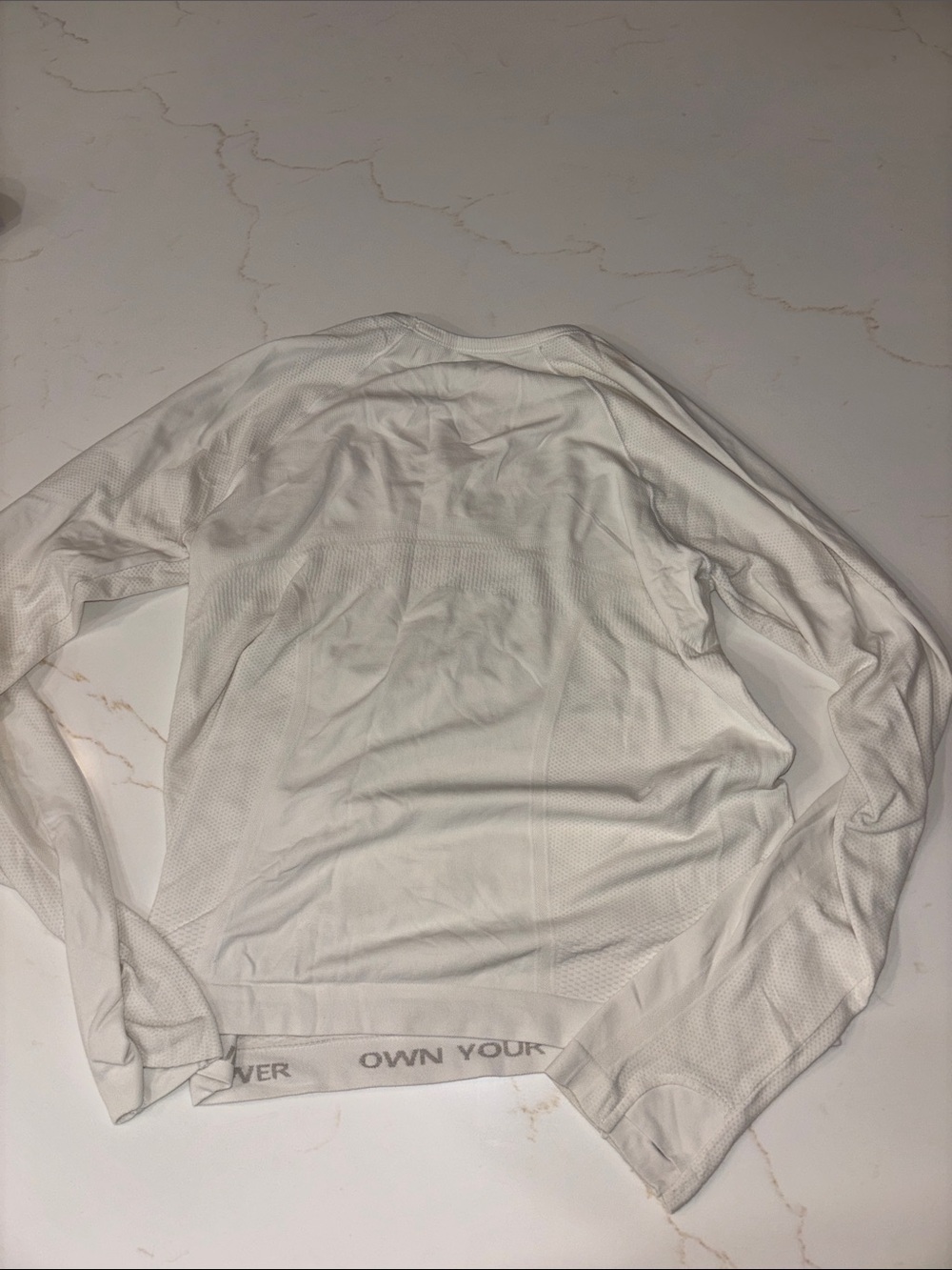 Athleta White Long-Sleeve Performance Top
